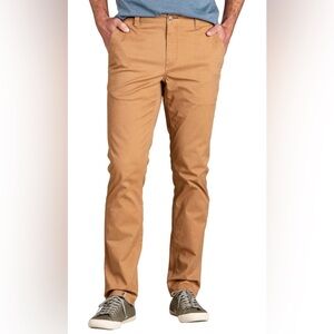 Toad&Co Mission Ridge Lean Pant - Men's 38x32 vintage wash khaki organic cotton